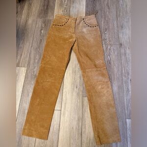 #2) Cali Cali 100% leather suede pants size 4 with lining & never worn.